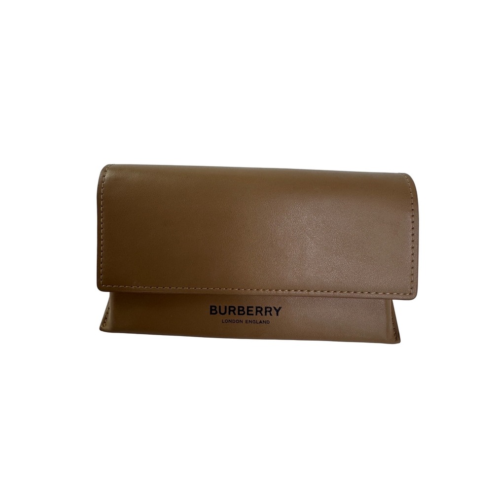 Burberry London England Tan Leather‎ Triangular Eyeglasses Sunglasses Case